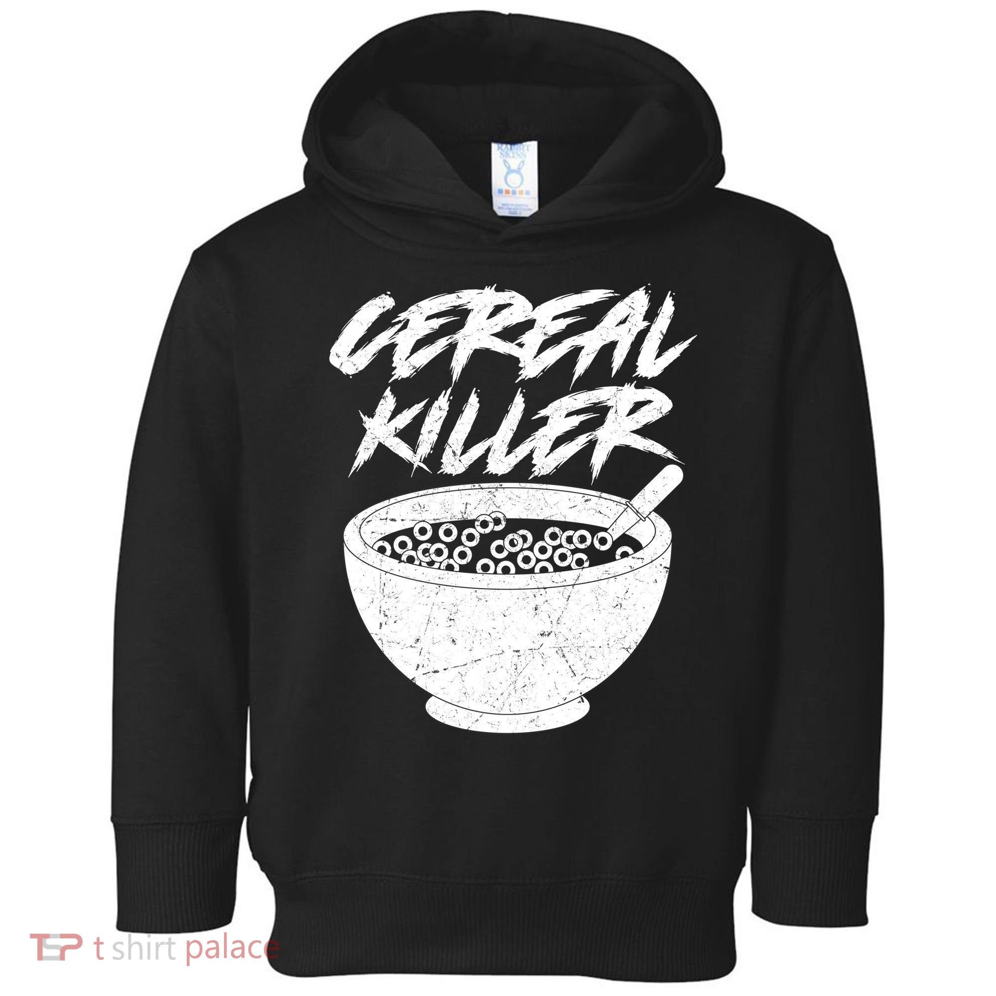 Cereal Killer Funny Halloween Distressed Toddler Hoodie
