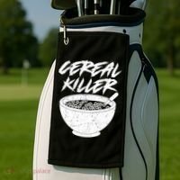Cereal Killer Funny Halloween Distressed Golf Towel thumb 2