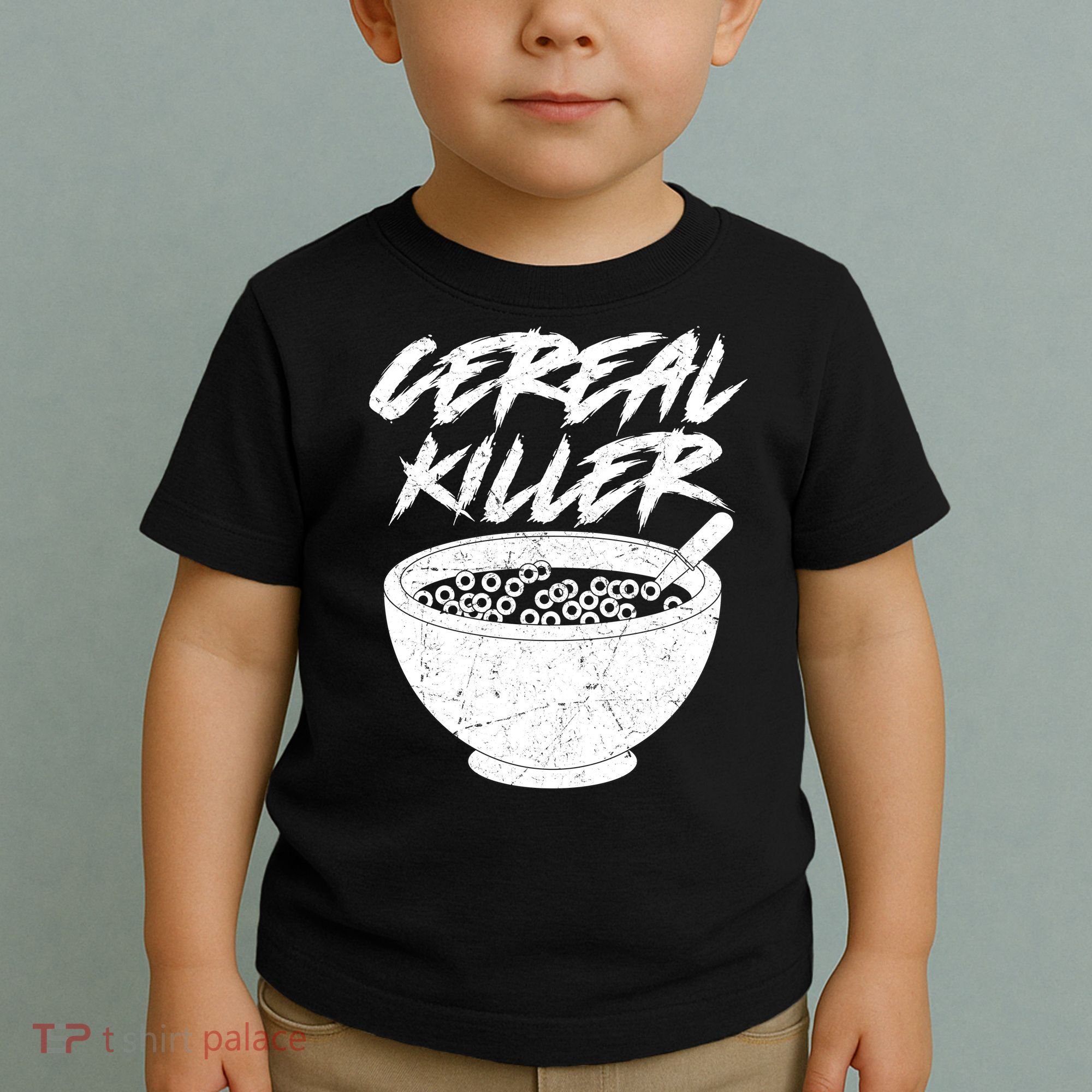 Cereal Killer Funny Halloween Distressed Toddler T-Shirt