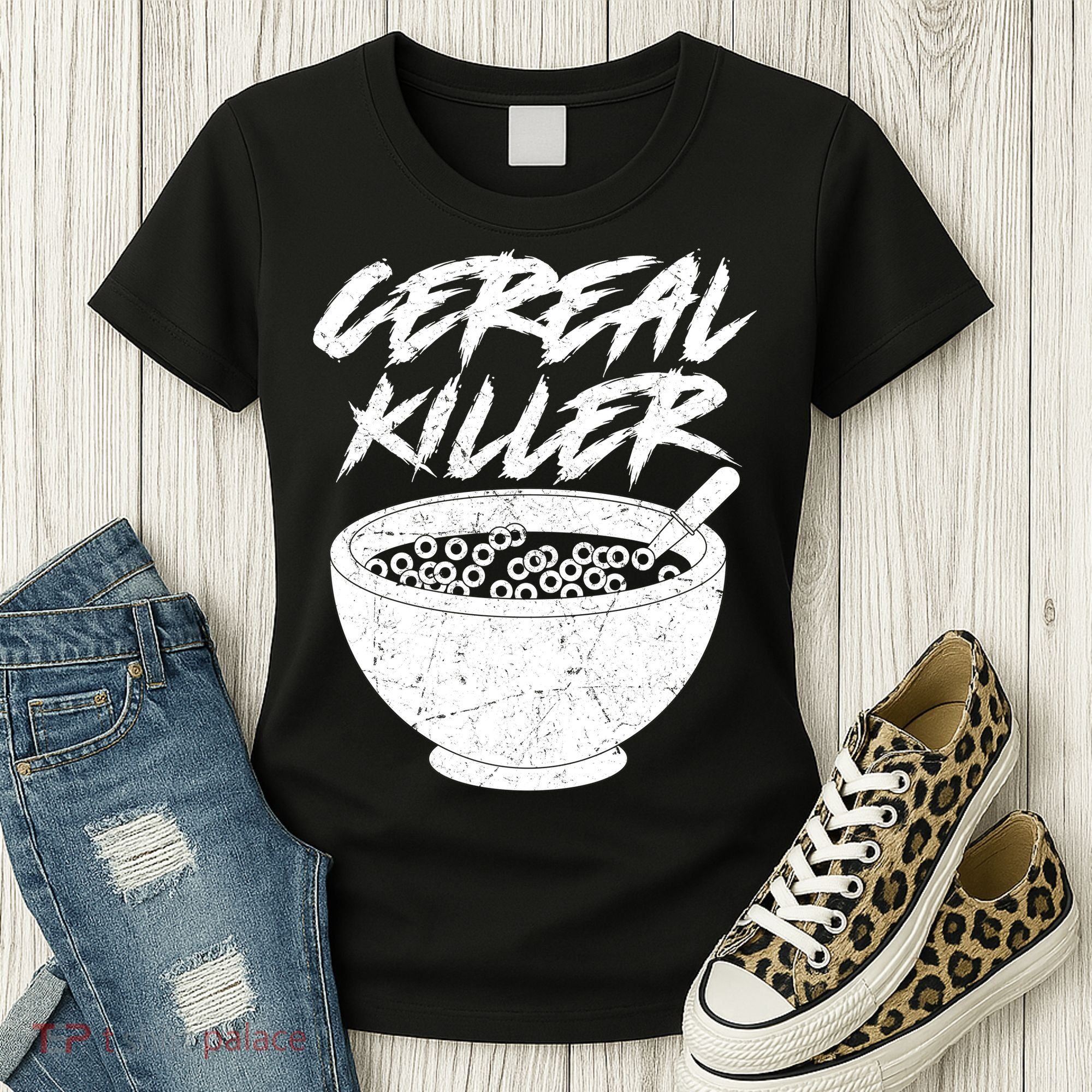 Cereal Killer Funny Halloween Distressed Women's T-Shirt