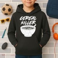 Cereal Killer Funny Halloween Distressed Kids Hoodie thumb 2