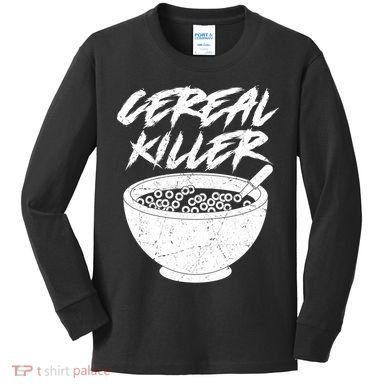 Cereal Killer Funny Halloween Distressed Kids Long Sleeve Shirt