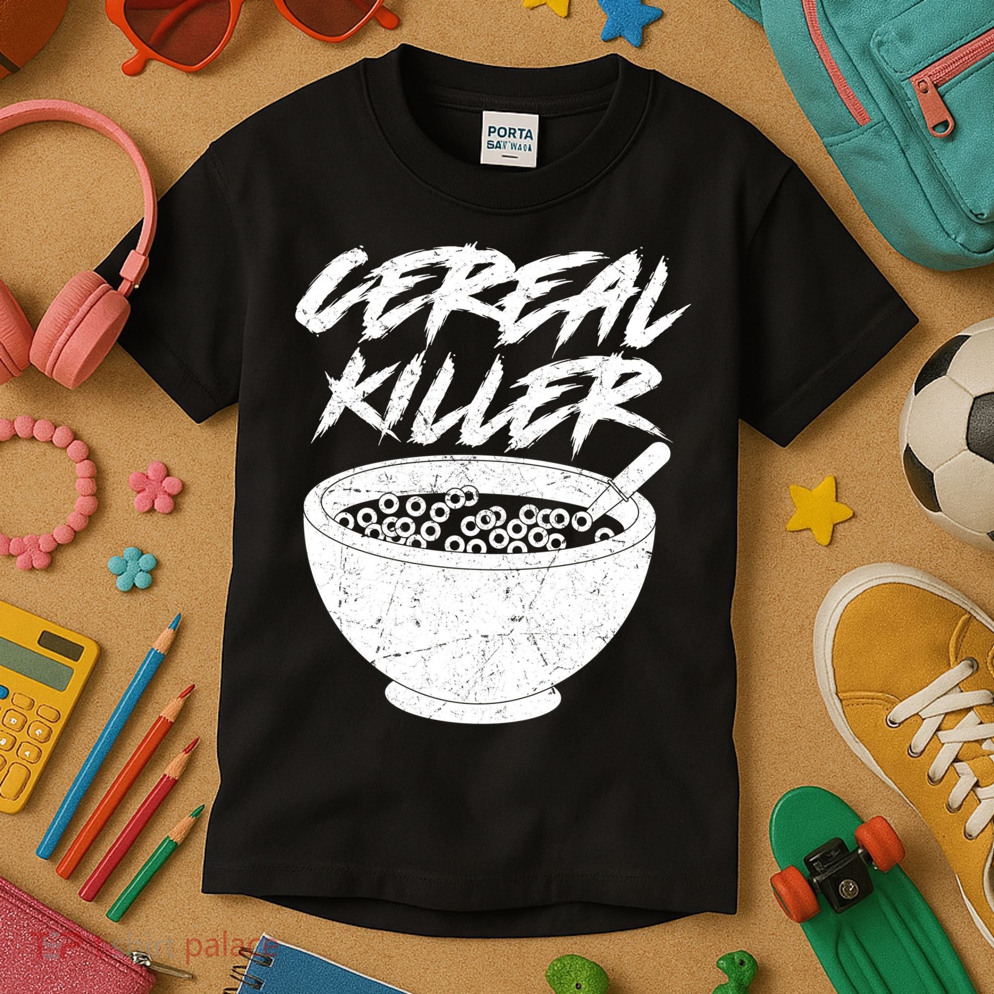 Cereal Killer Funny Halloween Distressed Kids T-Shirt