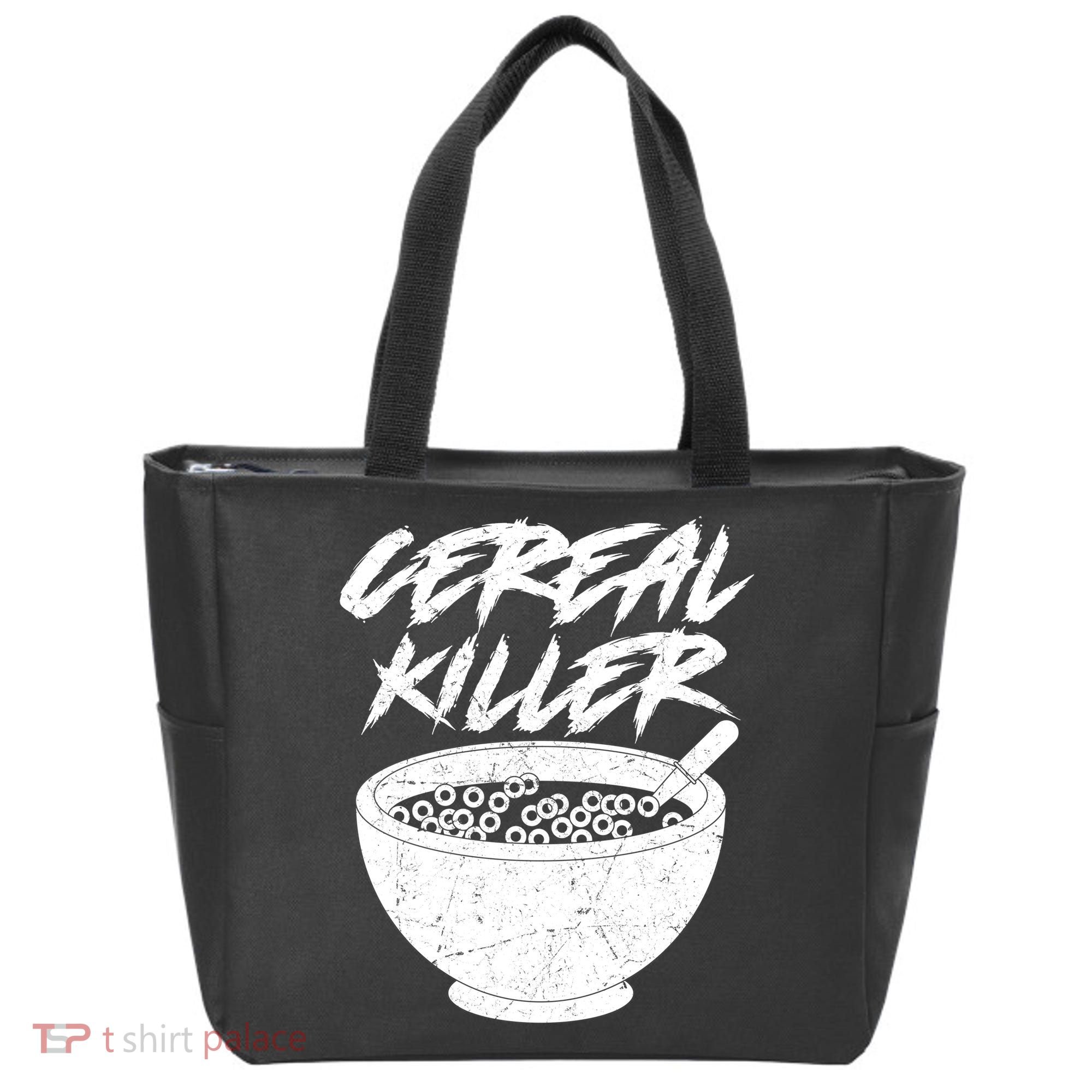 Cereal Killer Funny Halloween Distressed Tote Bag