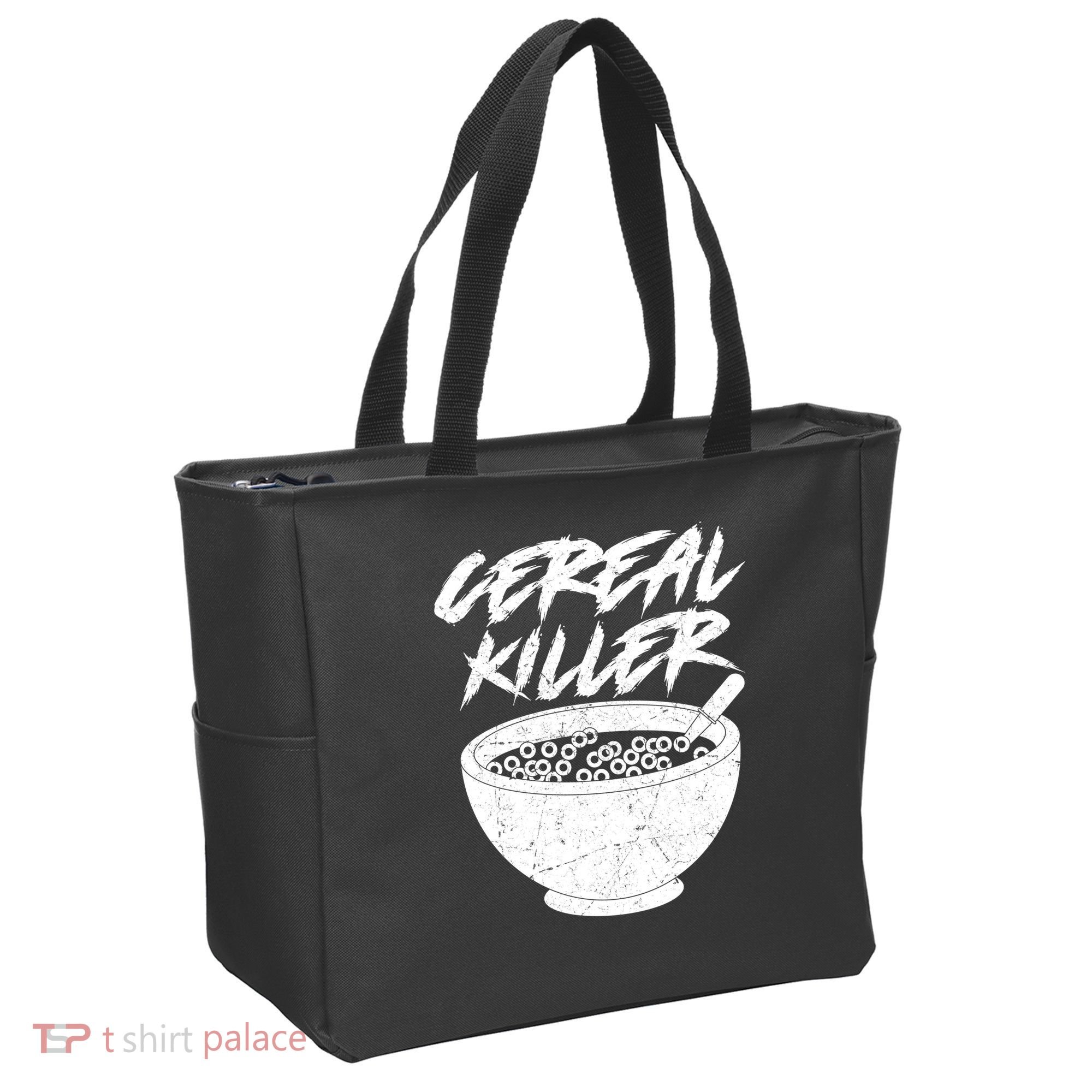 Cereal Killer Funny Halloween Distressed Tote Bag