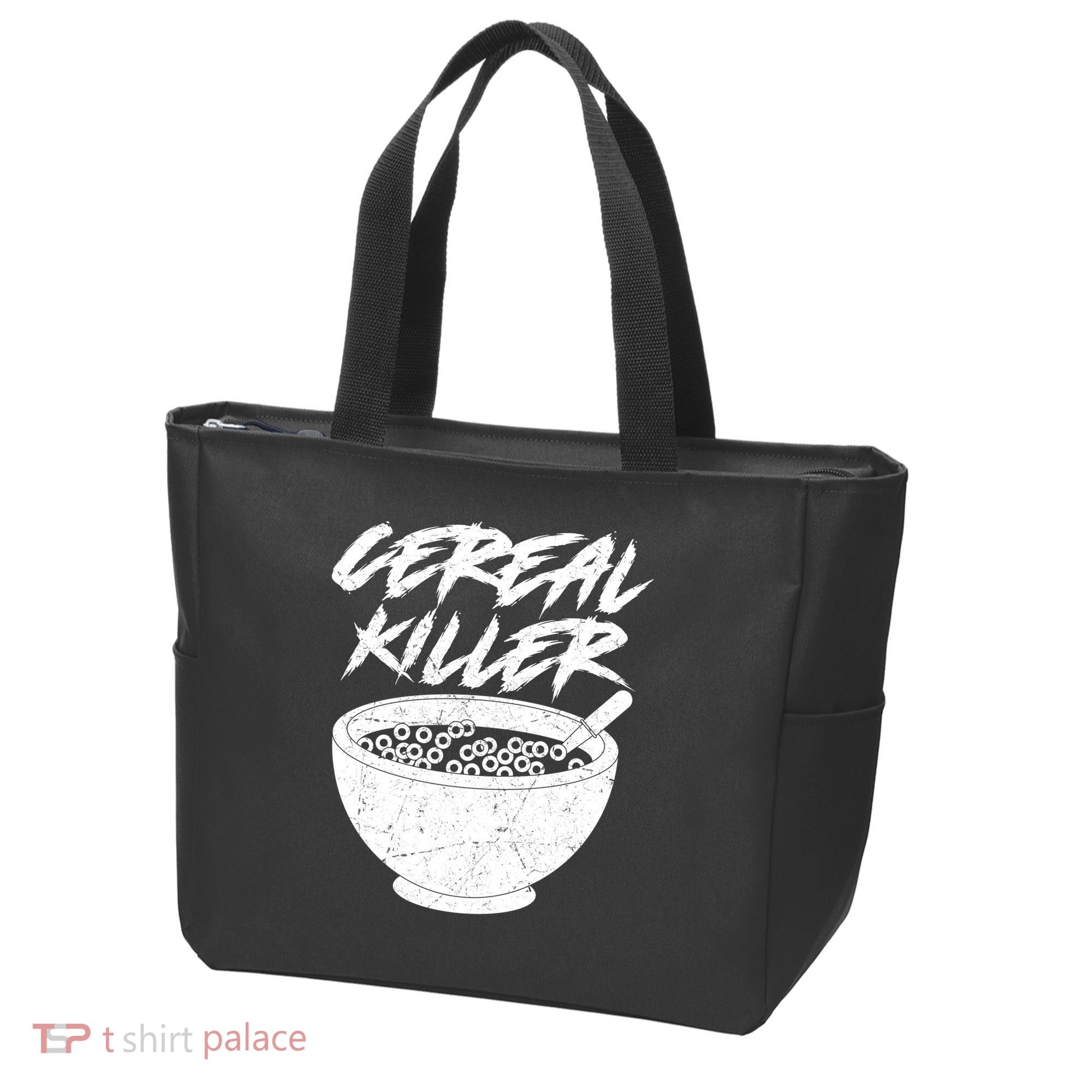 Cereal Killer Funny Halloween Distressed Tote Bag