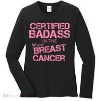 Certified Badass Fight Against Breast Cancer Women's Long Sleeve Shirt thumb 0