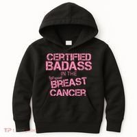 Certified Badass Fight Against Breast Cancer Kids Hoodie thumb 0