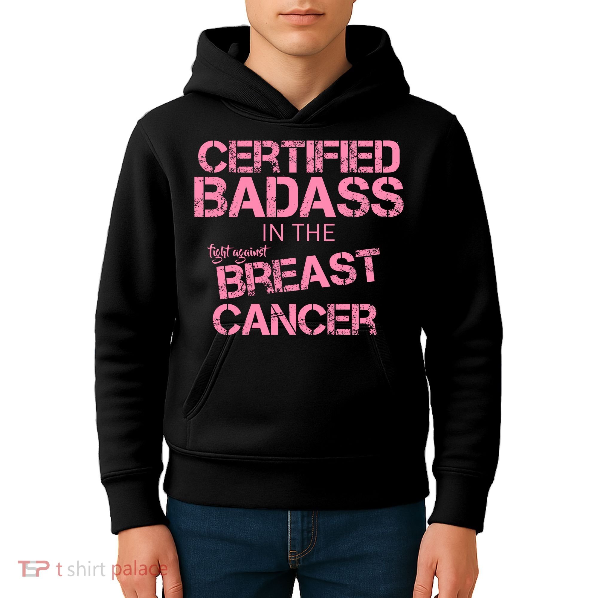 Certified Badass Fight Against Breast Cancer Kids Hoodie