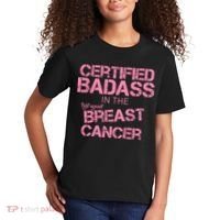 Certified Badass Fight Against Breast Cancer Kids T-Shirt thumb 2