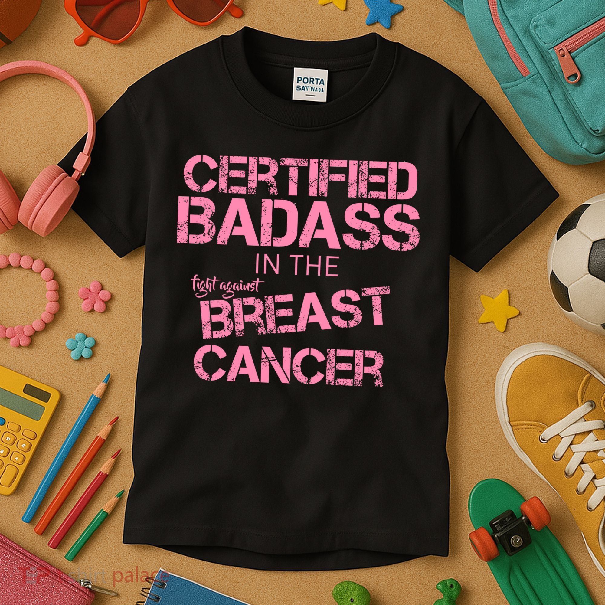 Certified Badass Fight Against Breast Cancer Kids T-Shirt