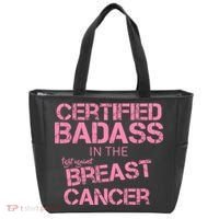 Certified Badass Fight Against Breast Cancer Tote Bag thumb 0