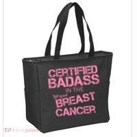 Certified Badass Fight Against Breast Cancer Tote Bag thumb 2