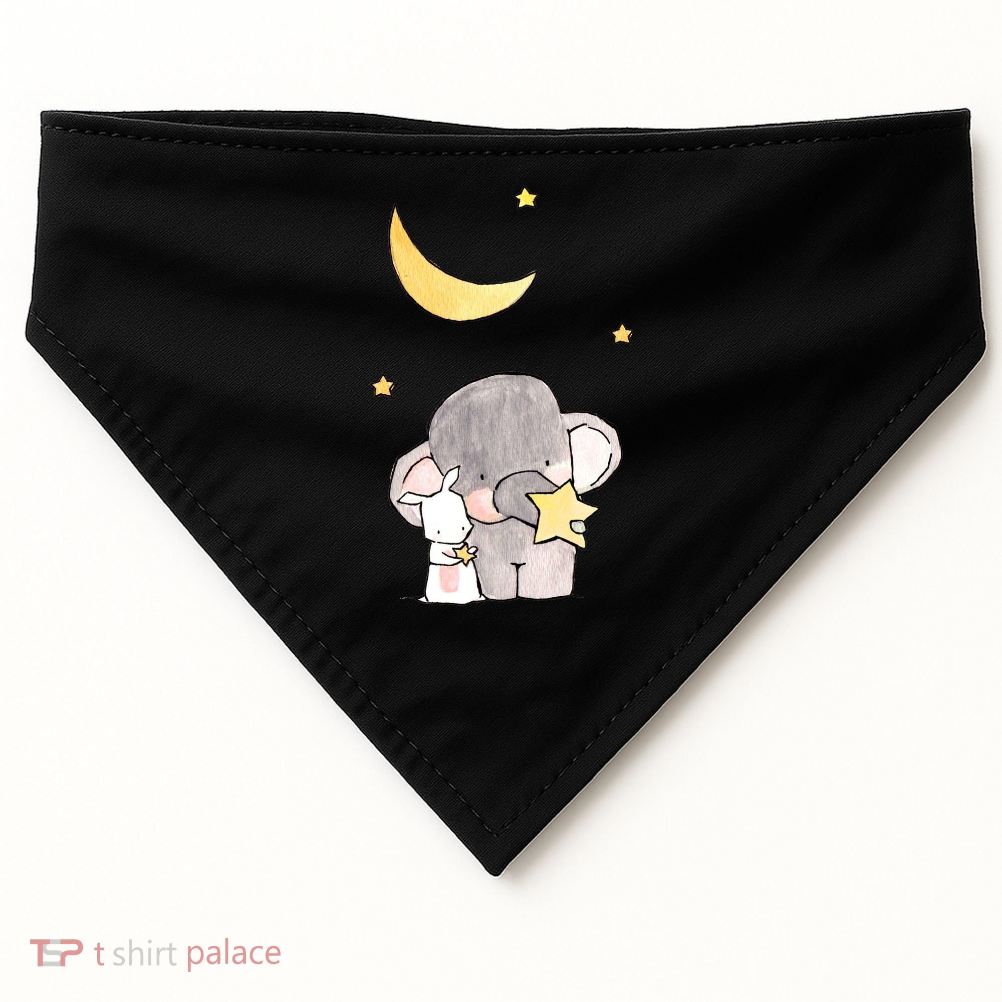 Cute Elephant Stars USA-Made Doggie Bandana