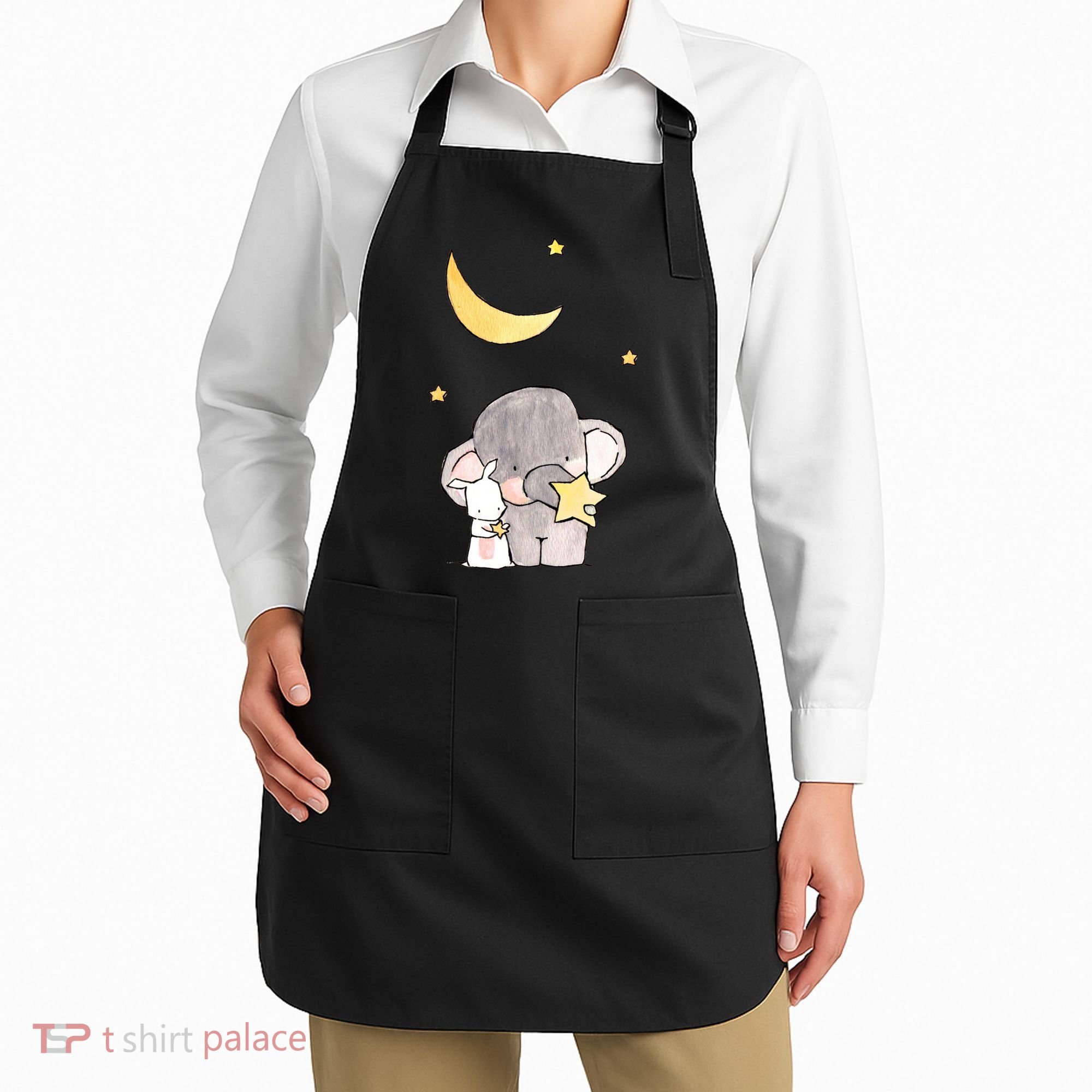 Cute Elephant Stars Apron