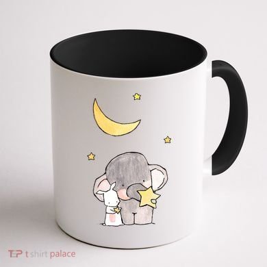 Cute Elephant Stars Coffee Mug back