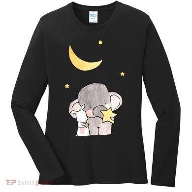 Cute Elephant Stars Women's Long Sleeve Shirt