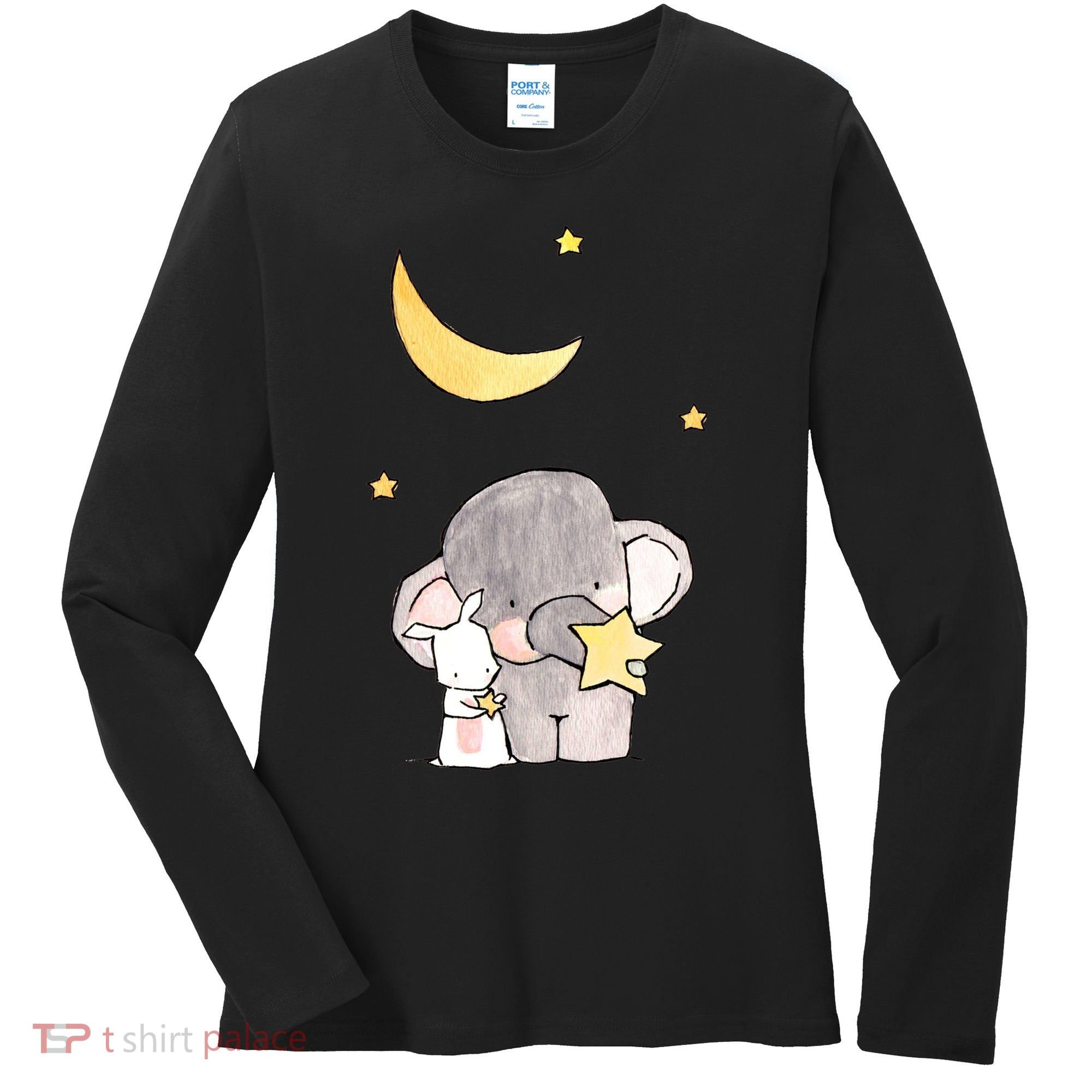 Cute Elephant Stars Women's Long Sleeve Shirt