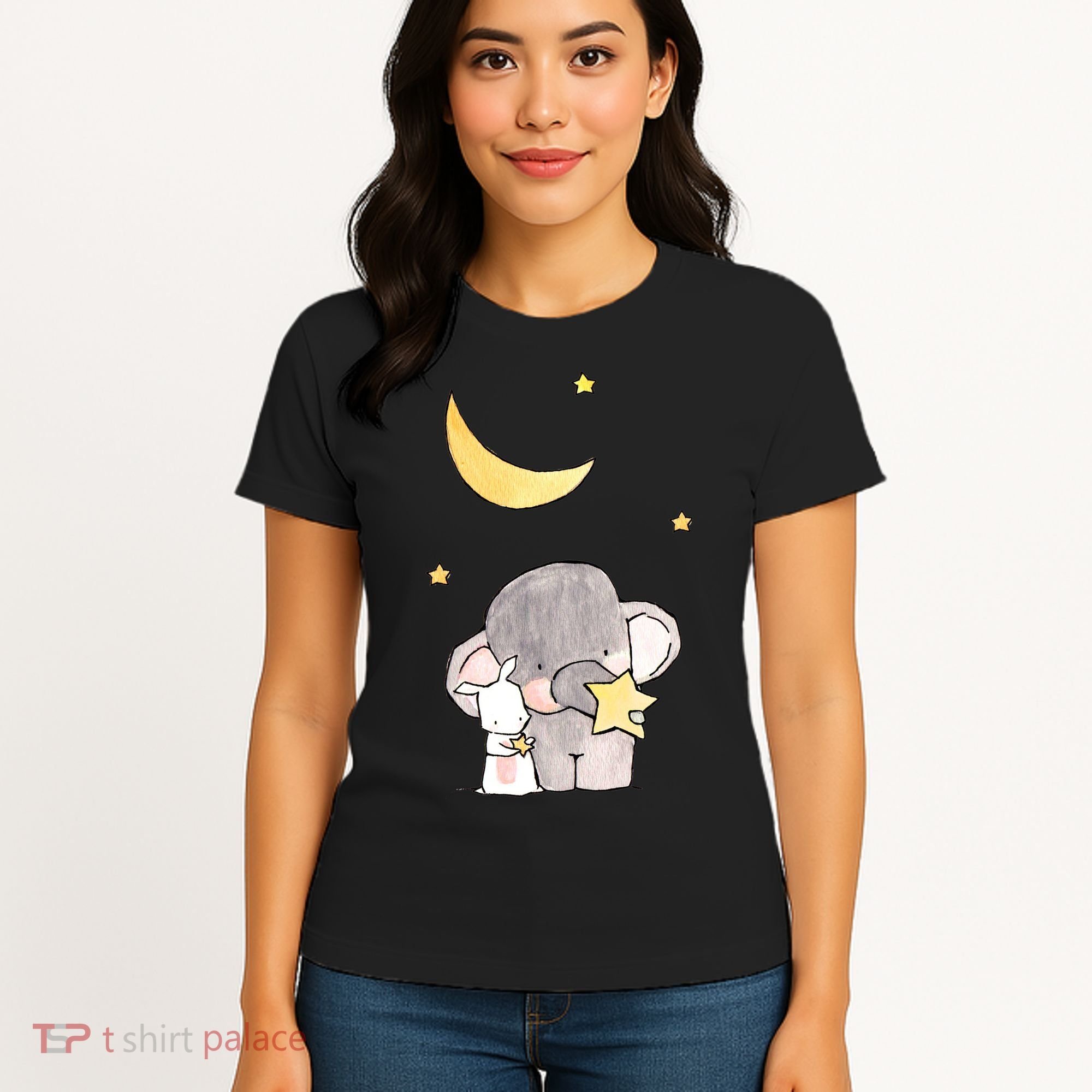 Cute Elephant Stars Women's T-Shirt