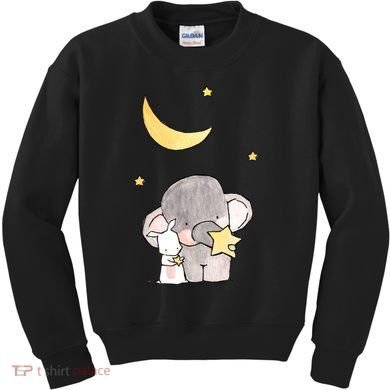 Cute Elephant Stars Kids Sweatshirt
