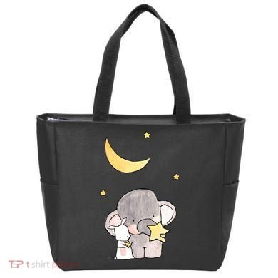 Cute Elephant Stars Tote Bag