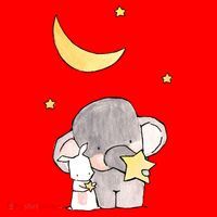 Cute Elephant Stars Santa Hat thumb 1