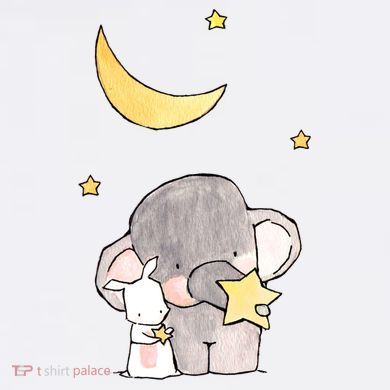 Cute Elephant Stars Garment-Dyed Sweatshirt