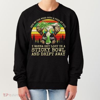 Cool Elephant Smoking Weed Bong Marijuana Cannabis Stoner Women's Sweatshirt