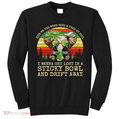 Cool Elephant Smoking Weed Bong Marijuana Cannabis Stoner Sweatshirt