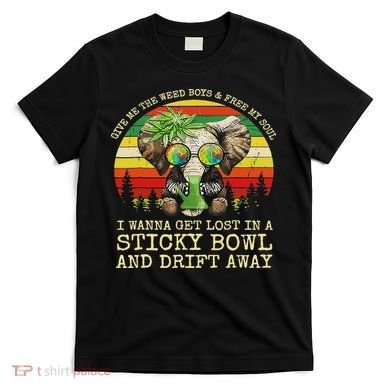 Cool Elephant Smoking Weed Bong Marijuana Cannabis Stoner T-Shirt