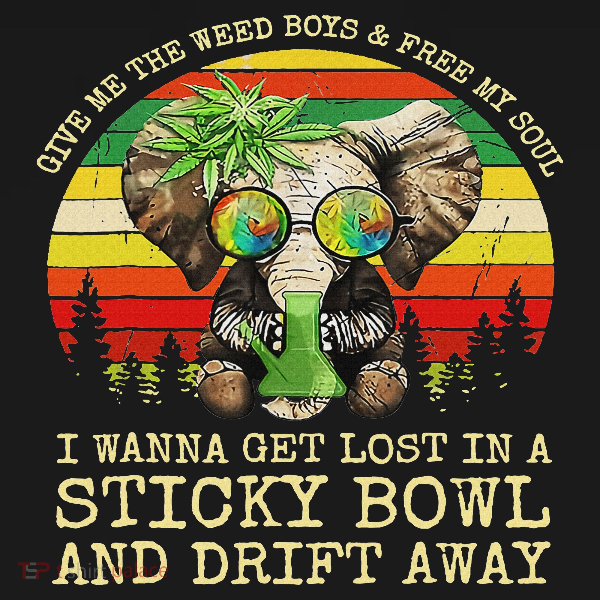 Cool Elephant Smoking Weed Bong Marijuana Cannabis Stoner Bucket Hat