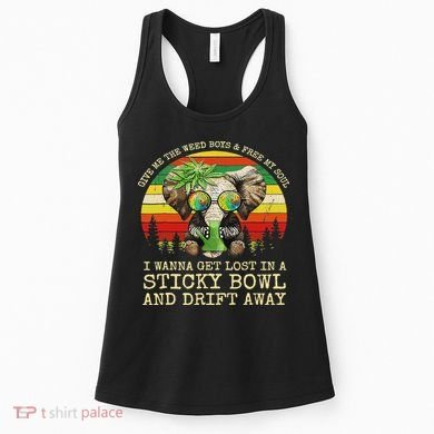 Cool Elephant Smoking Weed Bong Marijuana Cannabis Stoner Women's Tank Top