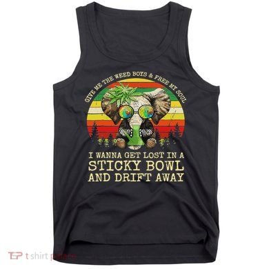 Cool Elephant Smoking Weed Bong Marijuana Cannabis Stoner Tank Top