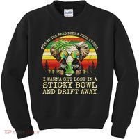 Cool Elephant Smoking Weed Bong Marijuana Cannabis Stoner Kids Sweatshirt thumb 0
