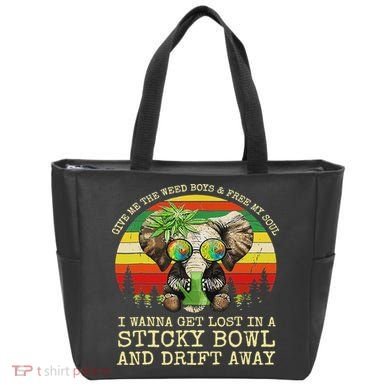 Cool Elephant Smoking Weed Bong Marijuana Cannabis Stoner Tote Bag