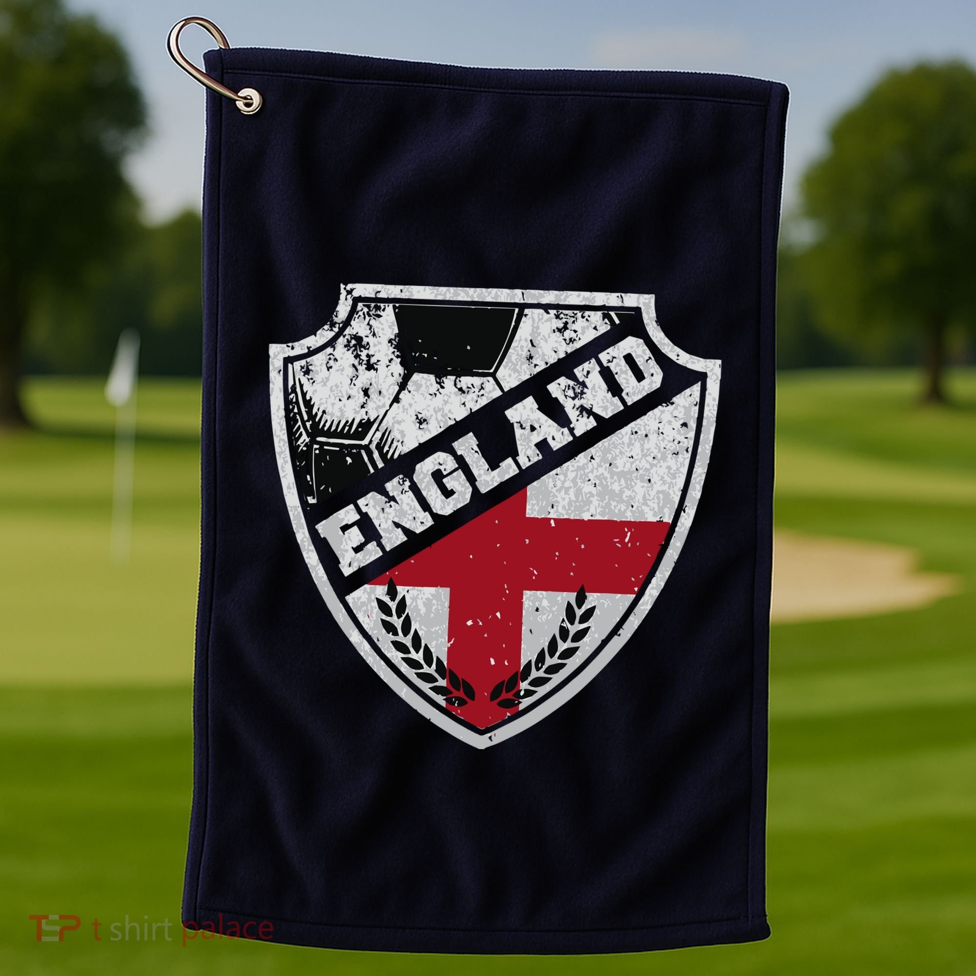 Cool England Soccer Shield Golf Towel