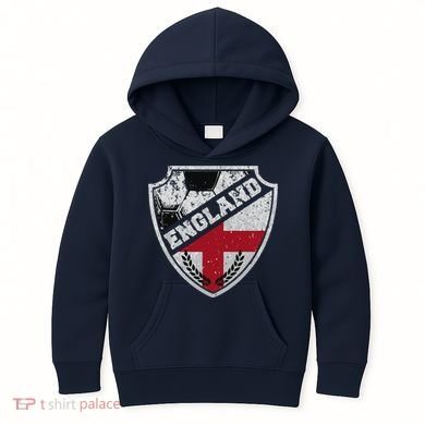 Cool England Soccer Shield Kids Hoodie