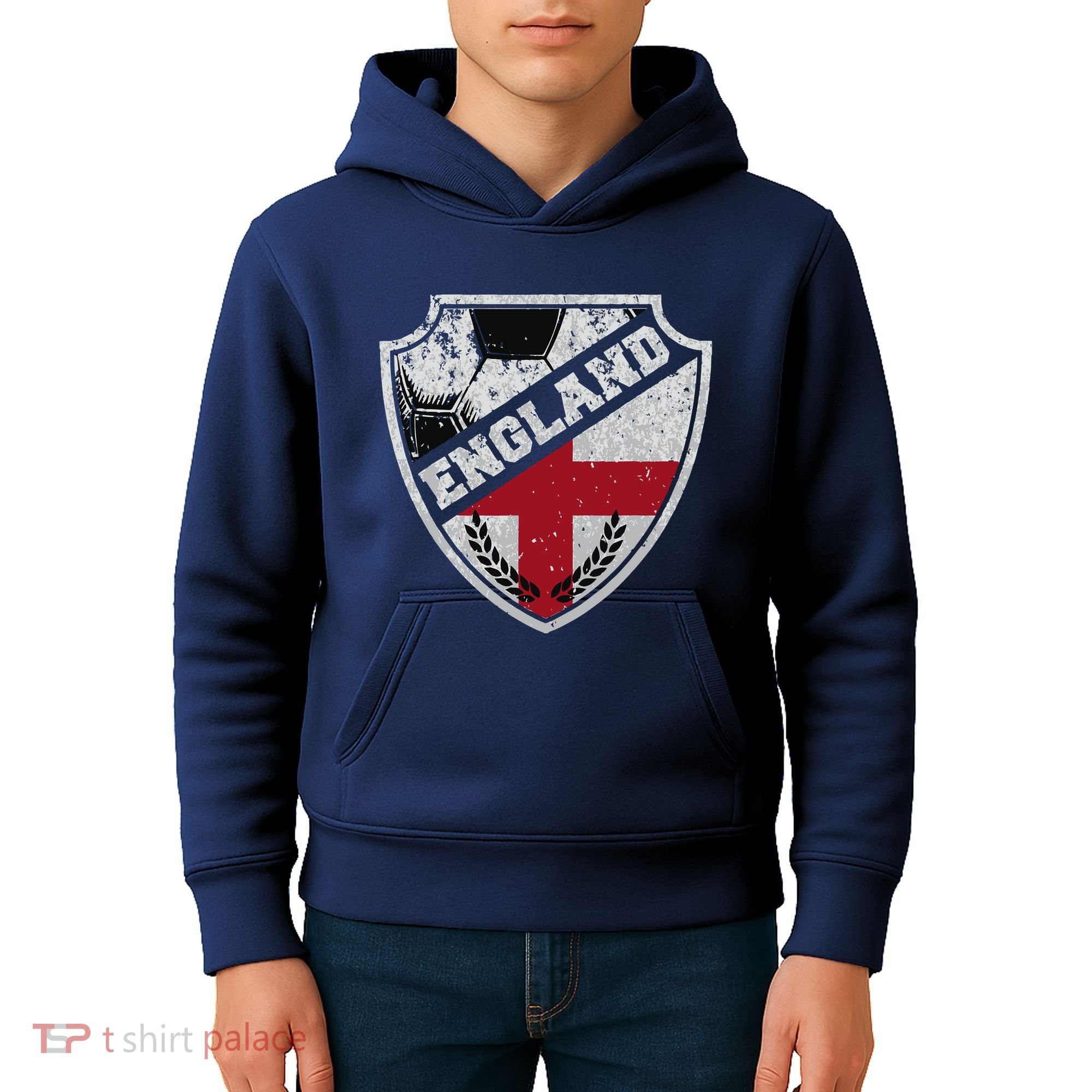Cool England Soccer Shield Kids Hoodie