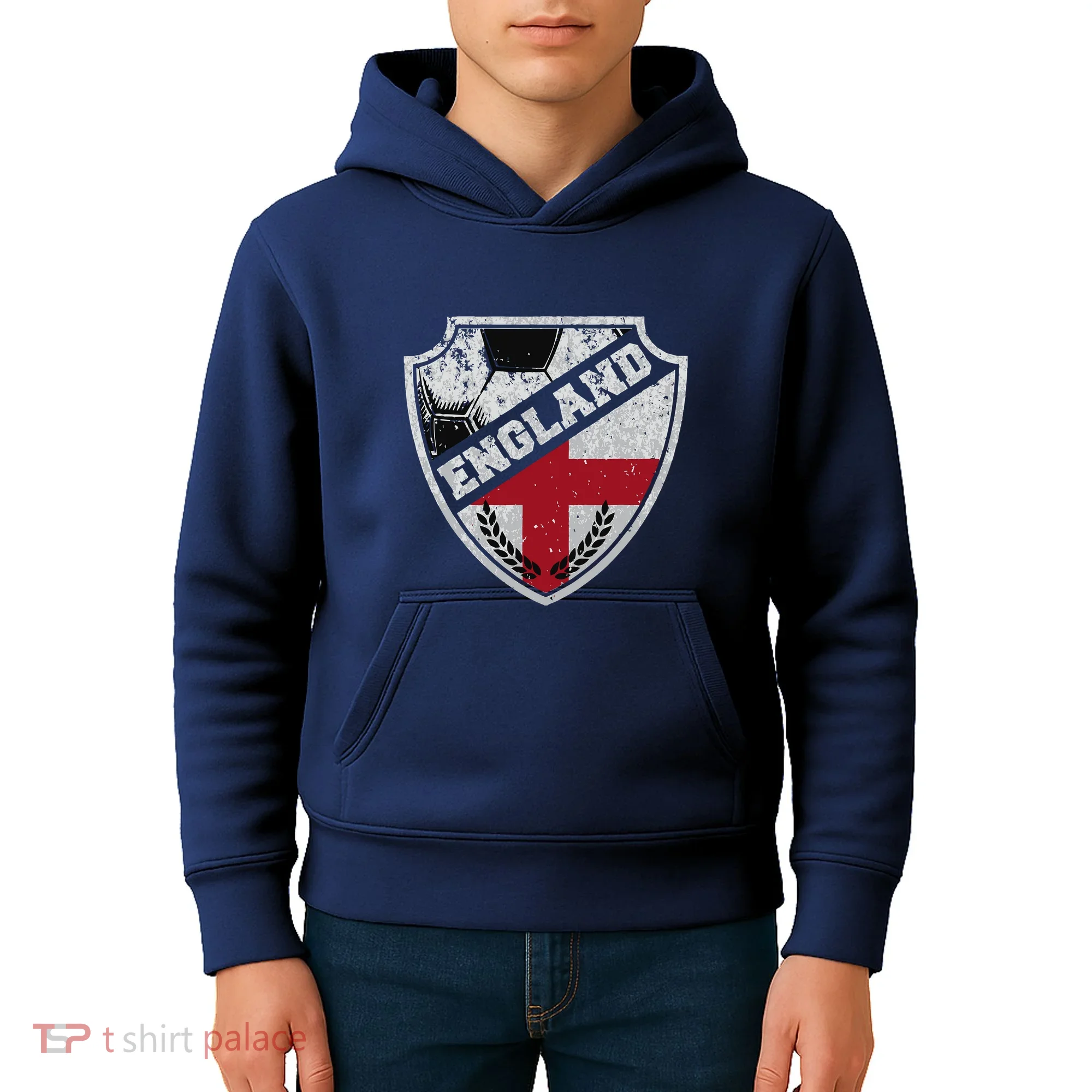 Cool England Soccer Shield Kids Hoodie