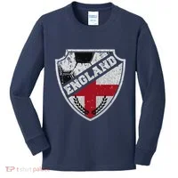Cool England Soccer Shield Kids Long Sleeve Shirt thumb 0