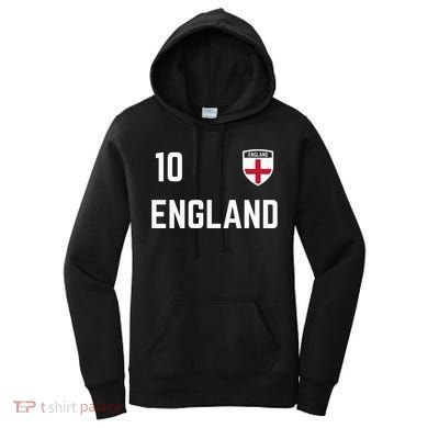 Cool England Soccer Jersey 10 Women's Hoodie