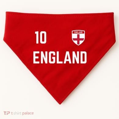 Cool England Soccer Jersey 10 USA-Made Doggie Bandana