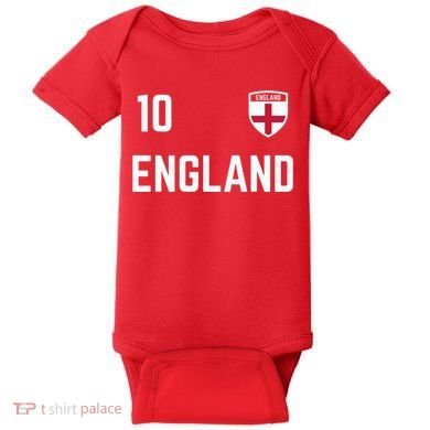 Cool England Soccer Jersey 10 Baby Bodysuit