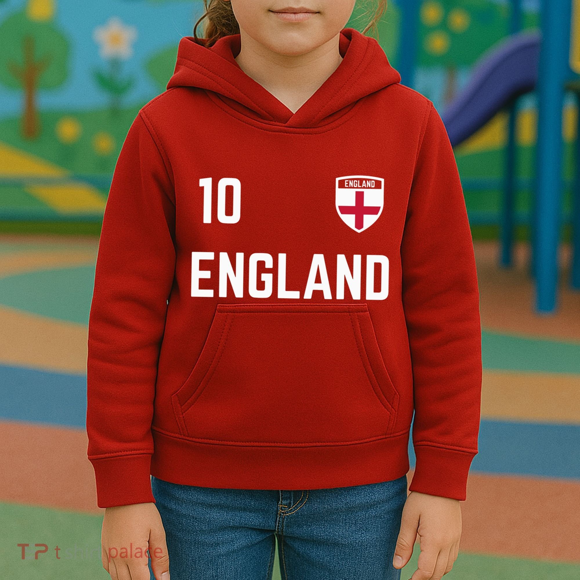Cool England Soccer Jersey 10 Kids Hoodie
