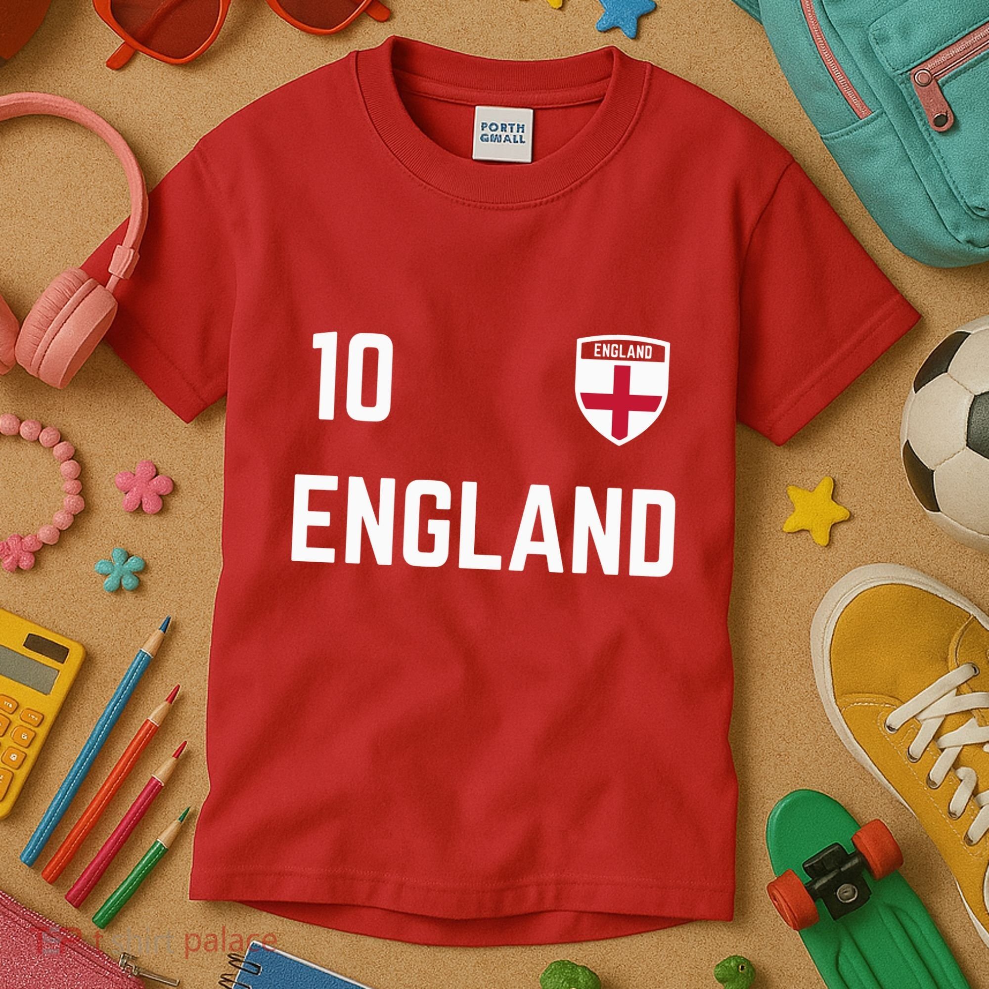Cool England Soccer Jersey 10 Kids T-Shirt