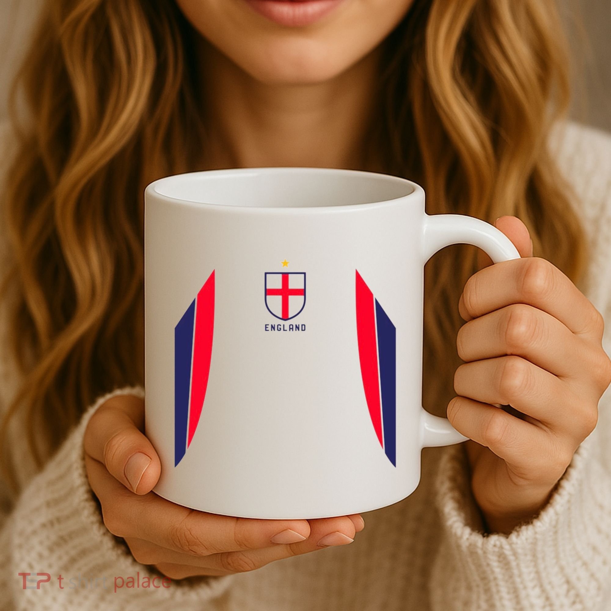 Cool England Soccer Jersey Coffee Mug