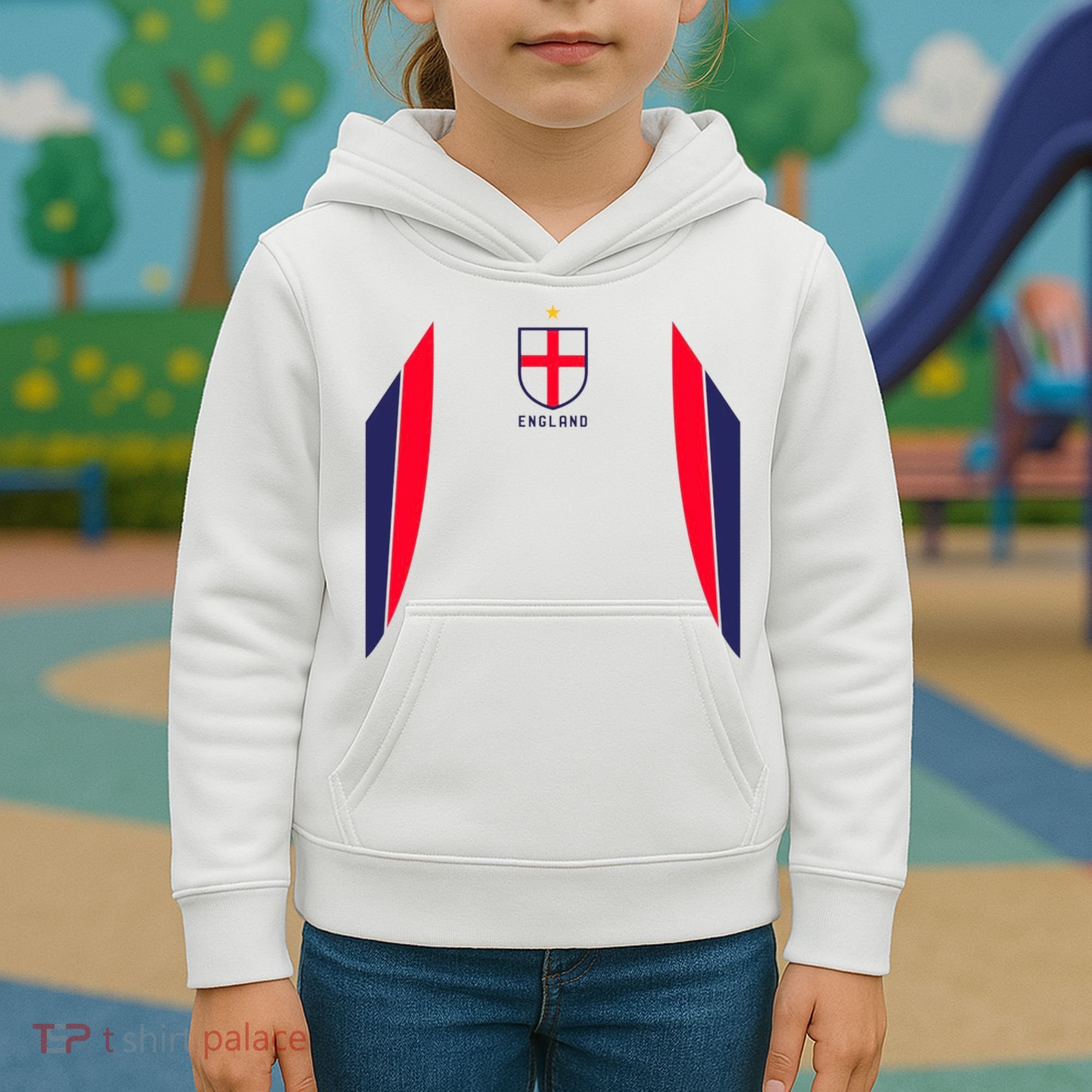 Cool England Soccer Jersey Kids Hoodie
