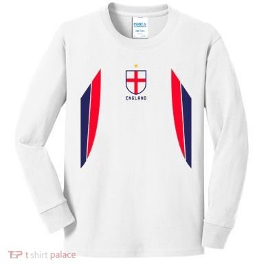 Cool England Soccer Jersey Kids Long Sleeve Shirt