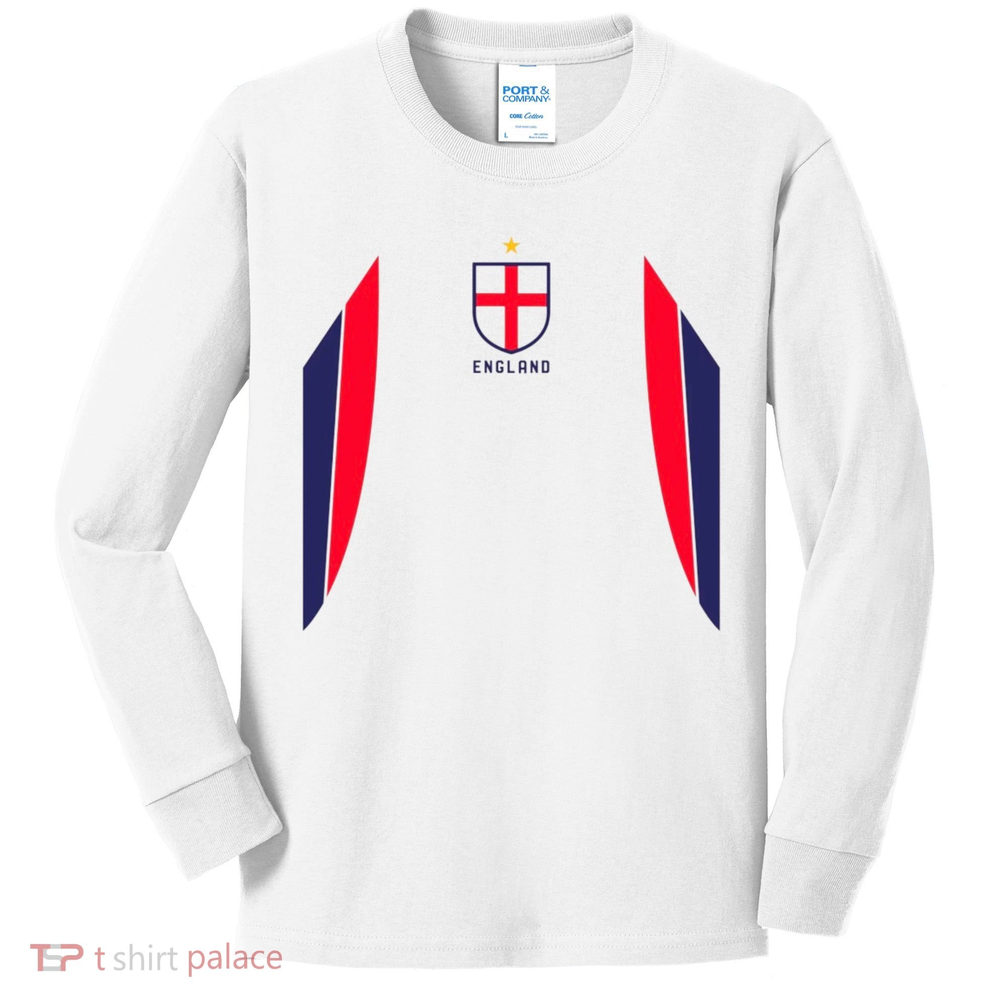 Cool England Soccer Jersey Kids Long Sleeve Shirt