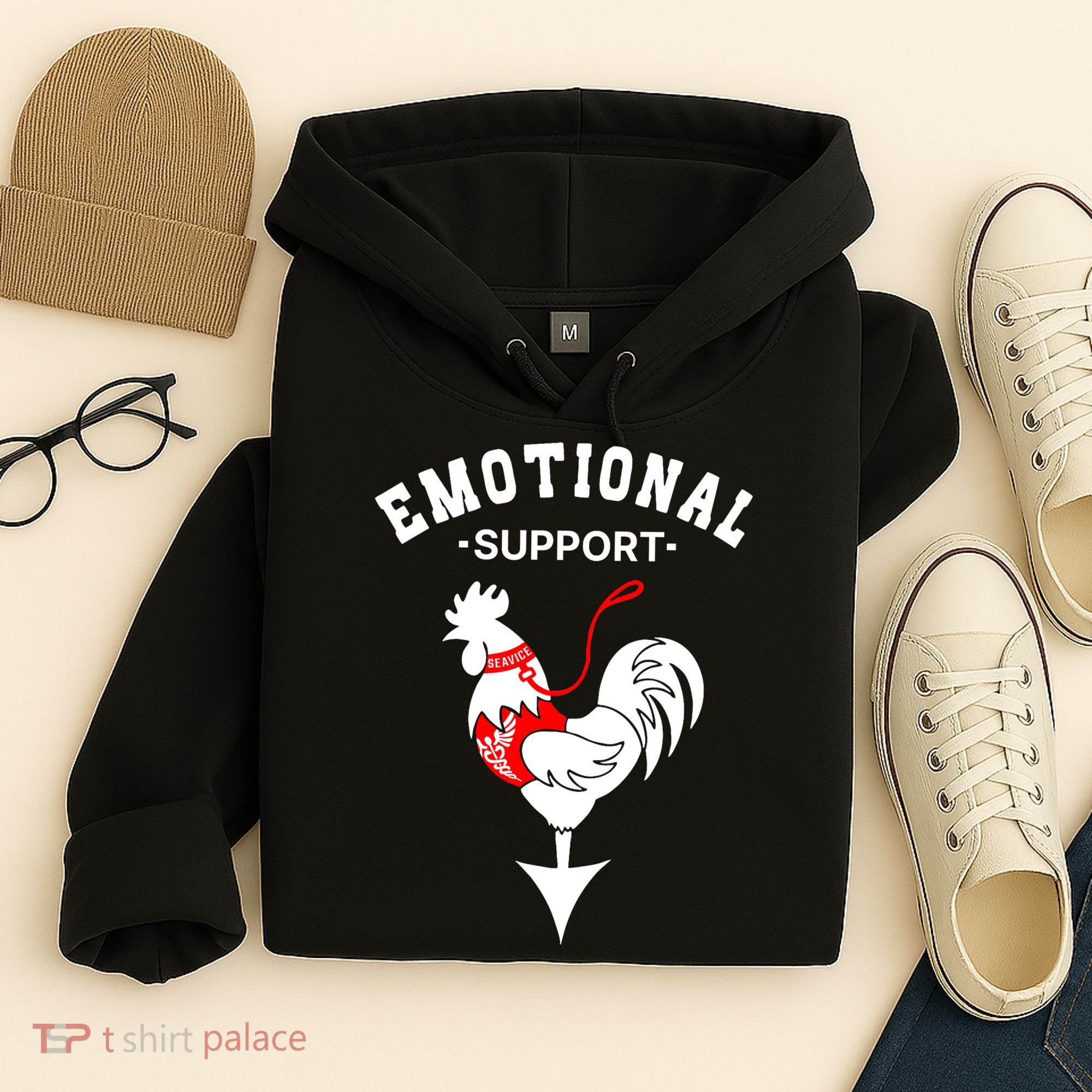 Chicken Emotional Support Cock Hoodie